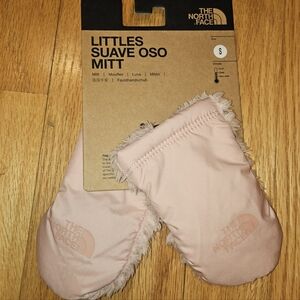 The North Face Girls Mittens in Light Pink with Faux-Fur Trim NWT Small